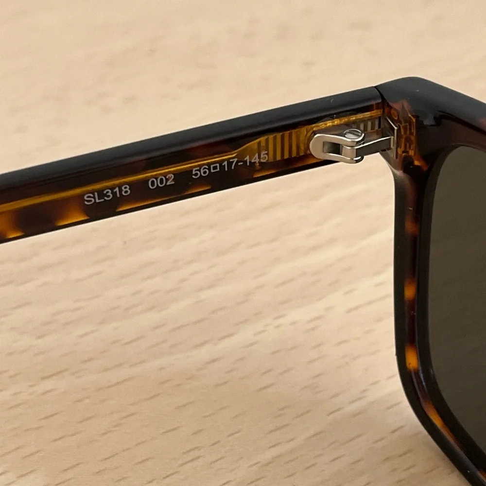 Saint Laurent Brown Tortoiseshell Havana Grey Lens Sunglasses BNWOT Unisex Paris - Picture 11 of 14